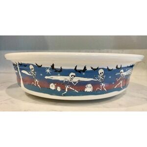 Fiestaware 10.5" Halloween Night Dancing skeletons 2 QT Serving Bowl